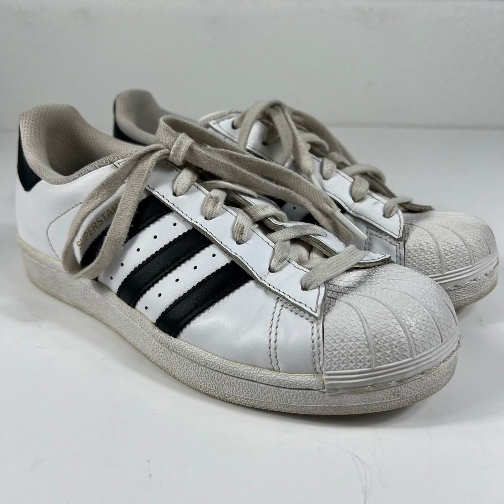 Adidas Superstar Classic Shell Toe White Black C77153‎ Womens 7